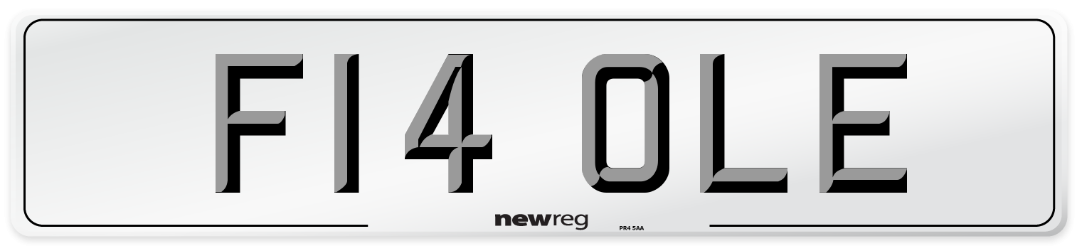 F14 OLE Number Plate from New Reg